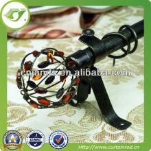 extendable black cast iron cafe curtain rod